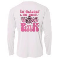 In October We Wear Pink Breast Cancer Awareness Fall Pumpkin Cooling Performance Long Sleeve Crew