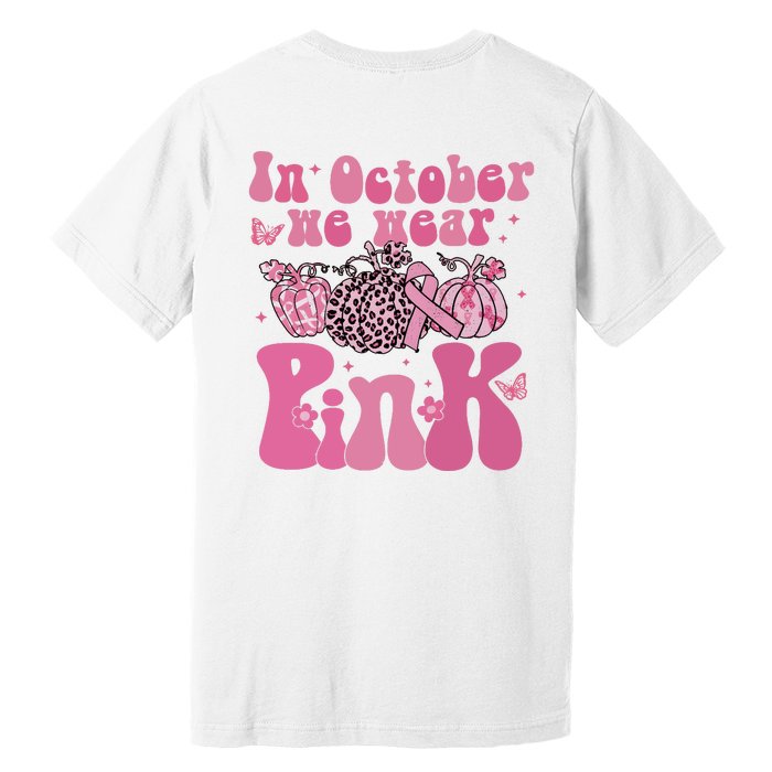 In October We Wear Pink Breast Cancer Awareness Fall Pumpkin Premium T-Shirt