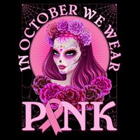 In October We Wear Pink Day Of The Dead Breast Cancer Warrior Backpack