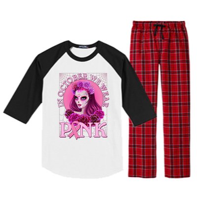 In October We Wear Pink Day Of The Dead Breast Cancer Warrior Raglan Sleeve Pajama Set