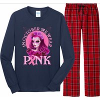 In October We Wear Pink Day Of The Dead Breast Cancer Warrior Long Sleeve Pajama Set