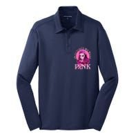 In October We Wear Pink Day Of The Dead Breast Cancer Warrior Silk Touch Performance Long Sleeve Polo