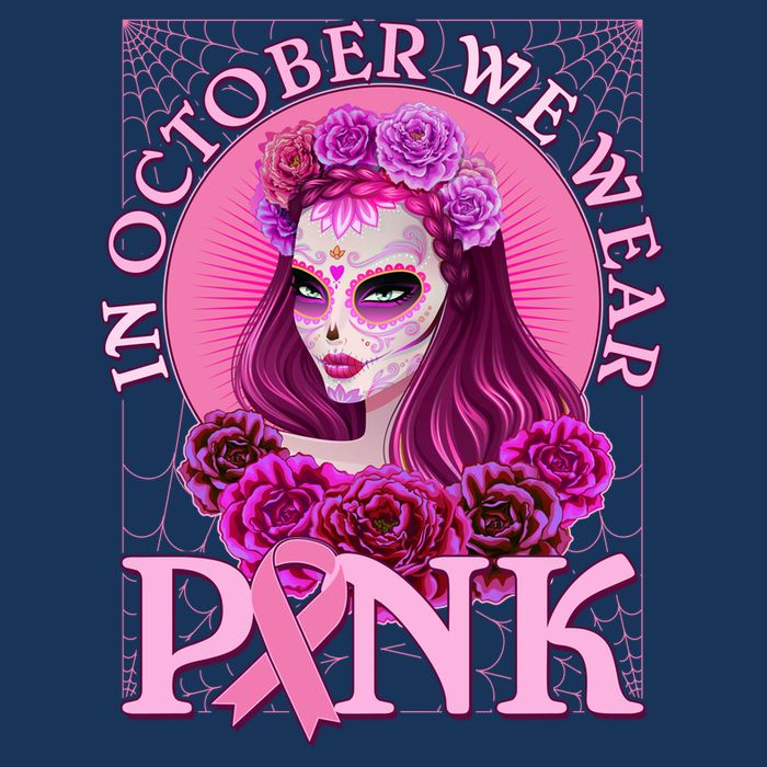 In October We Wear Pink Day Of The Dead Breast Cancer Warrior Baby Bodysuit