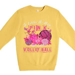 In October We Wear Pink Volleyball Breast Cancer Awareness Premium Crewneck Sweatshirt