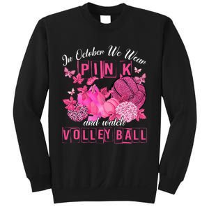 In October We Wear Pink Volleyball Breast Cancer Awareness Sweatshirt