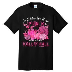 In October We Wear Pink Volleyball Breast Cancer Awareness Tall T-Shirt