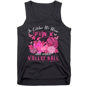 In October We Wear Pink Volleyball Breast Cancer Awareness Tank Top