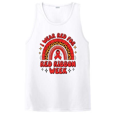 In October We Wear Red Ribbon Week Awareness Drugfree PosiCharge Competitor Tank