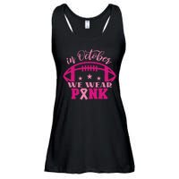 In October We Wear Pink Football Ribbon Ladies Essential Flowy Tank