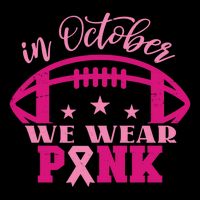 In October We Wear Pink Football Ribbon Flatbill Hat