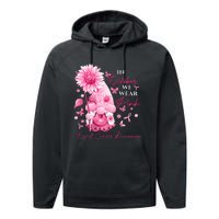 In October We Wear Pink Gnomes Gnome Breast Cancer Awareness Performance Fleece Hoodie