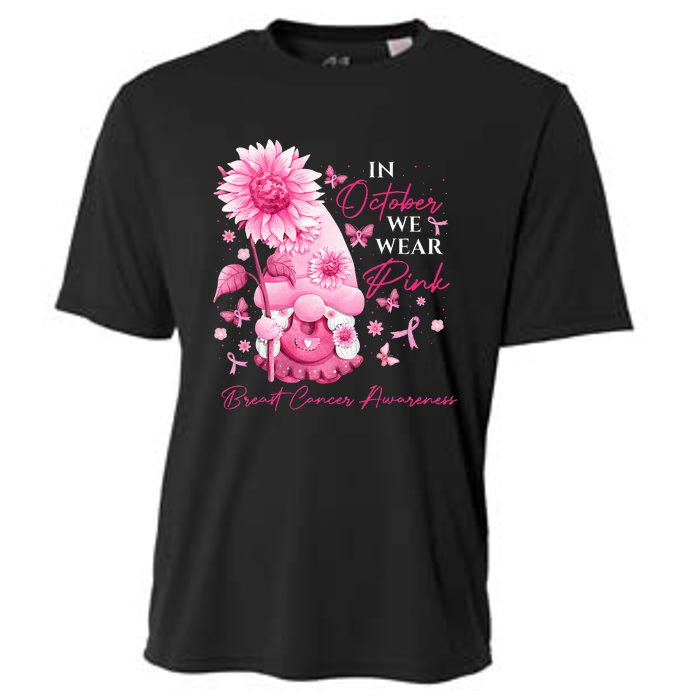 In October We Wear Pink Gnomes Gnome Breast Cancer Awareness Cooling Performance Crew T-Shirt