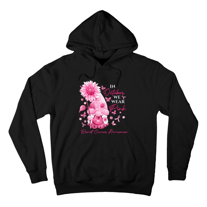 In October We Wear Pink Gnomes Gnome Breast Cancer Awareness Hoodie