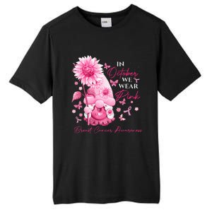 In October We Wear Pink Gnomes Gnome Breast Cancer Awareness Tall Fusion ChromaSoft Performance T-Shirt