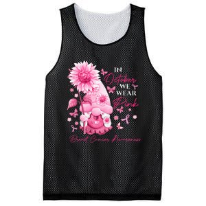 In October We Wear Pink Gnomes Gnome Breast Cancer Awareness Mesh Reversible Basketball Jersey Tank