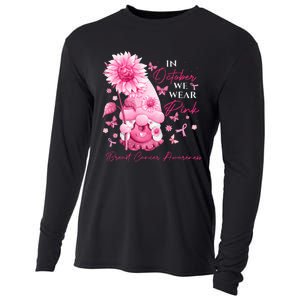 In October We Wear Pink Gnomes Gnome Breast Cancer Awareness Cooling Performance Long Sleeve Crew