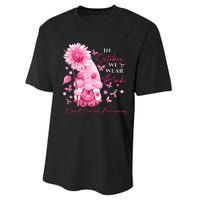 In October We Wear Pink Gnomes Gnome Breast Cancer Awareness Performance Sprint T-Shirt