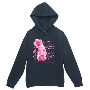 In October We Wear Pink Gnomes Gnome Breast Cancer Awareness Urban Pullover Hoodie