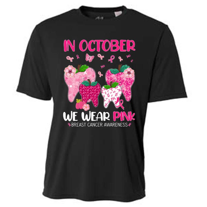 In October We Wear Breast Cancer Awareness Dental Cooling Performance Crew T-Shirt