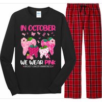 In October We Wear Breast Cancer Awareness Dental Long Sleeve Pajama Set