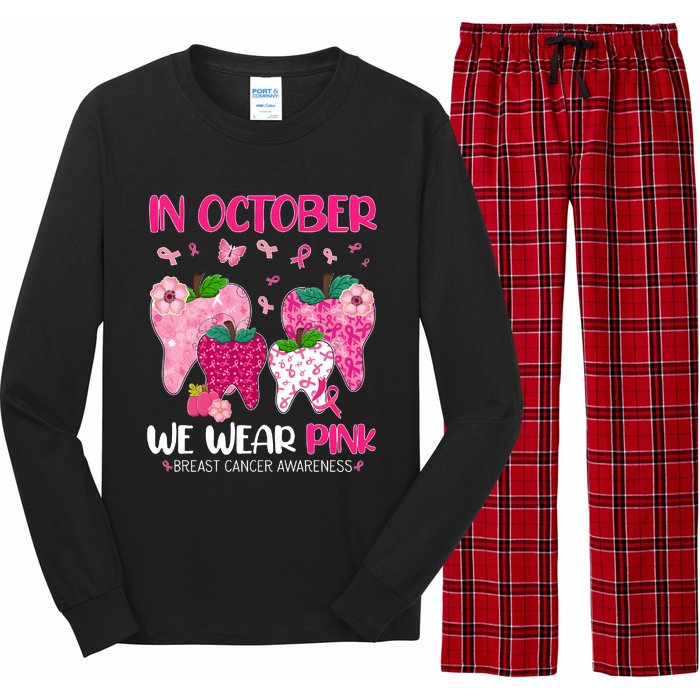 In October We Wear Breast Cancer Awareness Dental Long Sleeve Pajama Set