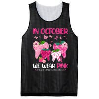 In October We Wear Breast Cancer Awareness Dental Mesh Reversible Basketball Jersey Tank