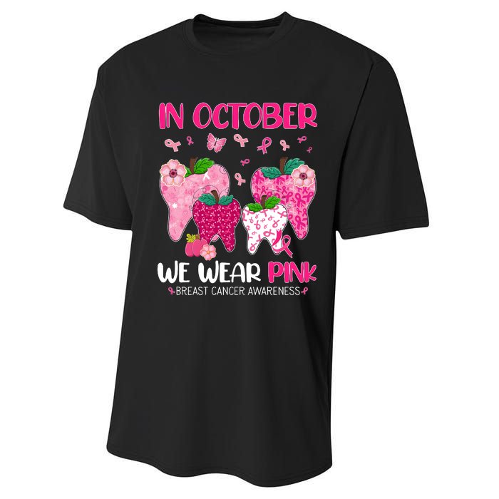 In October We Wear Breast Cancer Awareness Dental Performance Sprint T-Shirt