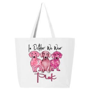 In October We Wear Pink Dog Breast Cancer Fighter 25L Jumbo Tote