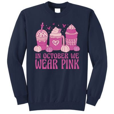 In October We Wear Pink Autumn Pumpkin Coffee Tall Sweatshirt