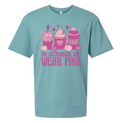 In October We Wear Pink Autumn Pumpkin Coffee Sueded Cloud Jersey T-Shirt