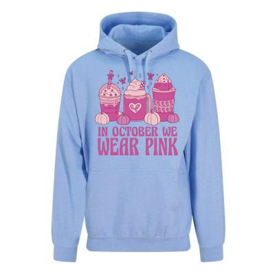 In October We Wear Pink Autumn Pumpkin Coffee Unisex Surf Hoodie