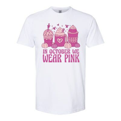 In October We Wear Pink Autumn Pumpkin Coffee Softstyle CVC T-Shirt