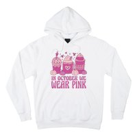 In October We Wear Pink Autumn Pumpkin Coffee Hoodie