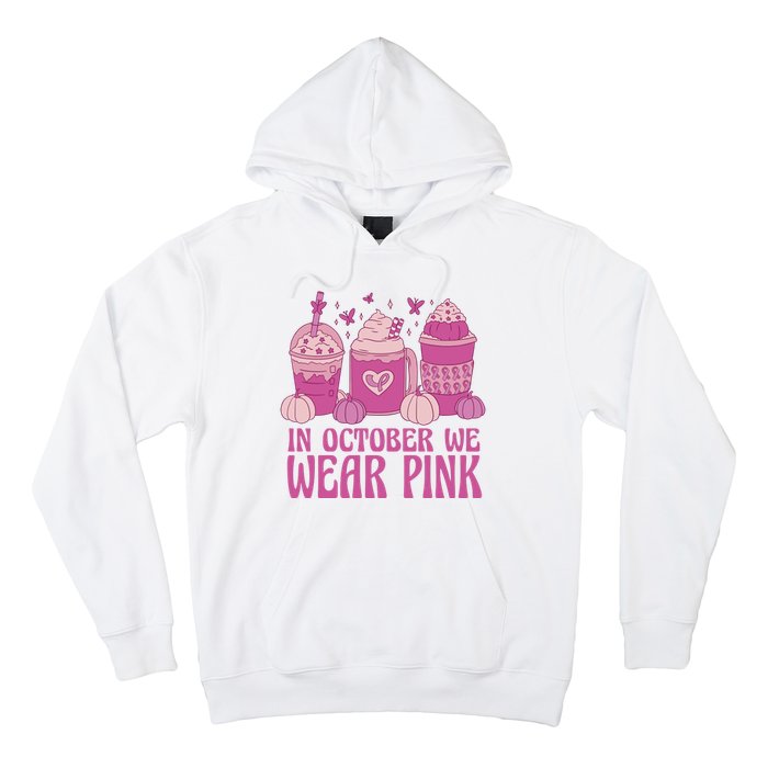 In October We Wear Pink Autumn Pumpkin Coffee Hoodie