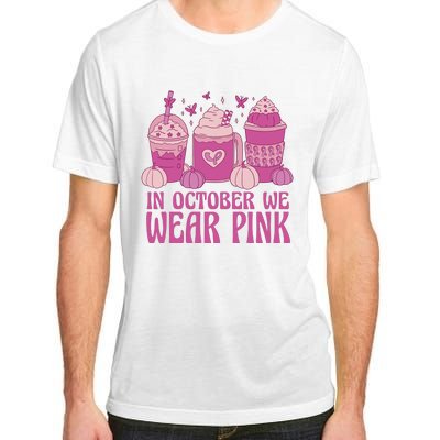 In October We Wear Pink Autumn Pumpkin Coffee Adult ChromaSoft Performance T-Shirt