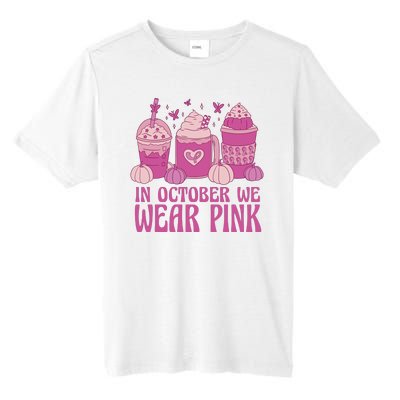 In October We Wear Pink Autumn Pumpkin Coffee Tall Fusion ChromaSoft Performance T-Shirt