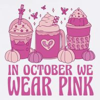 In October We Wear Pink Autumn Pumpkin Coffee Bucket Hat