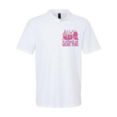 In October We Wear Pink Autumn Pumpkin Coffee Softstyle Adult Sport Polo