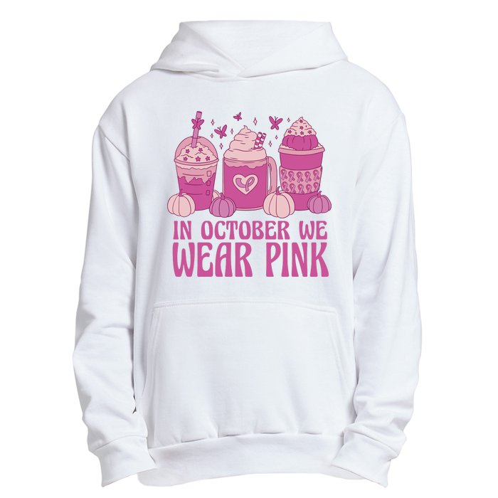 In October We Wear Pink Autumn Pumpkin Coffee Urban Pullover Hoodie