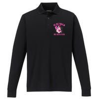 In October We Wear Ghost Witch Breast Cancer Awareness Performance Long Sleeve Polo