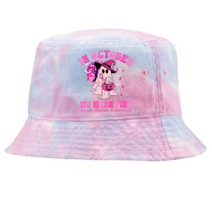 In October We Wear Ghost Witch Breast Cancer Awareness Tie-Dyed Bucket Hat