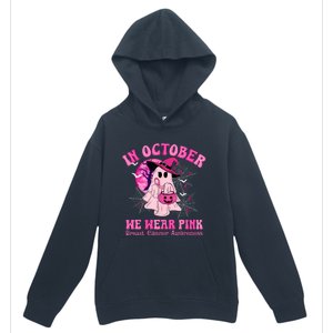 In October We Wear Ghost Witch Breast Cancer Awareness Urban Pullover Hoodie