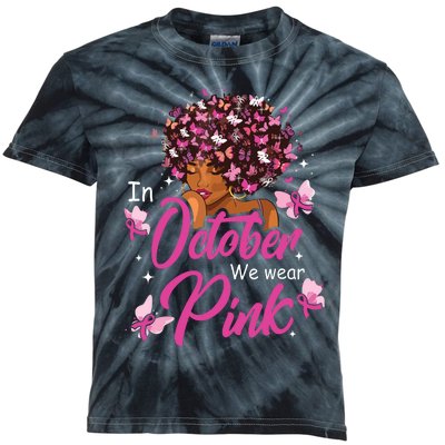 In October We Wear Pink African American Costume Kids Tie-Dye T-Shirt