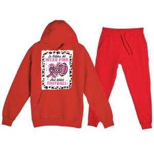 In October We Wear Pink And Watch Football Breast Cancer Premium Hooded Sweatsuit Set