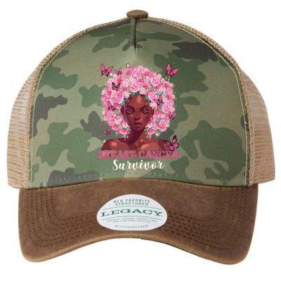 In October We Wear Pink Black Woman Breast Cancer Survivor Legacy Tie Dye Trucker Hat