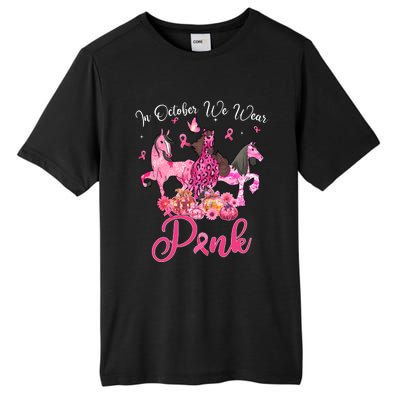 In October We Wear Horse And Pumpkin Breast Cancer Tall Fusion ChromaSoft Performance T-Shirt