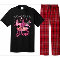 In October We Wear Horse And Pumpkin Breast Cancer Pajama Set