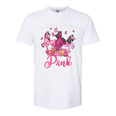 In October We Wear Horse And Pumpkin Breast Cancer Softstyle CVC T-Shirt