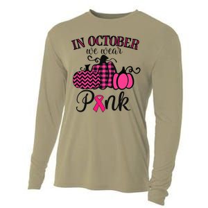 In October We Wear Pink Thanksgiving Breast Cancer Awareness Cooling Performance Long Sleeve Crew