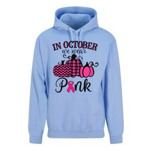 In October We Wear Pink Thanksgiving Breast Cancer Awareness Unisex Surf Hoodie